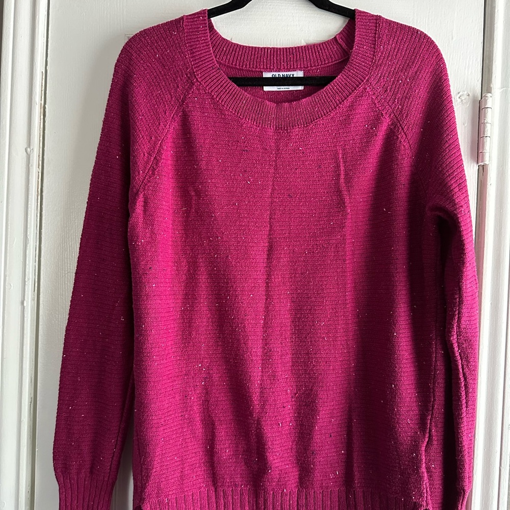 Old Navy Women's Fuchsia Crew Neck Sweater